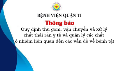 Quy định thu gom, vận chuyển và xử lý chất thải rắn y tế và quản lý các chất ô nhiễm liên quan đến các vấn đề về bệnh tật